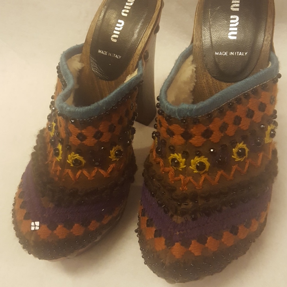 Miu Miu Boho Clogs Size 37.5 - image 5